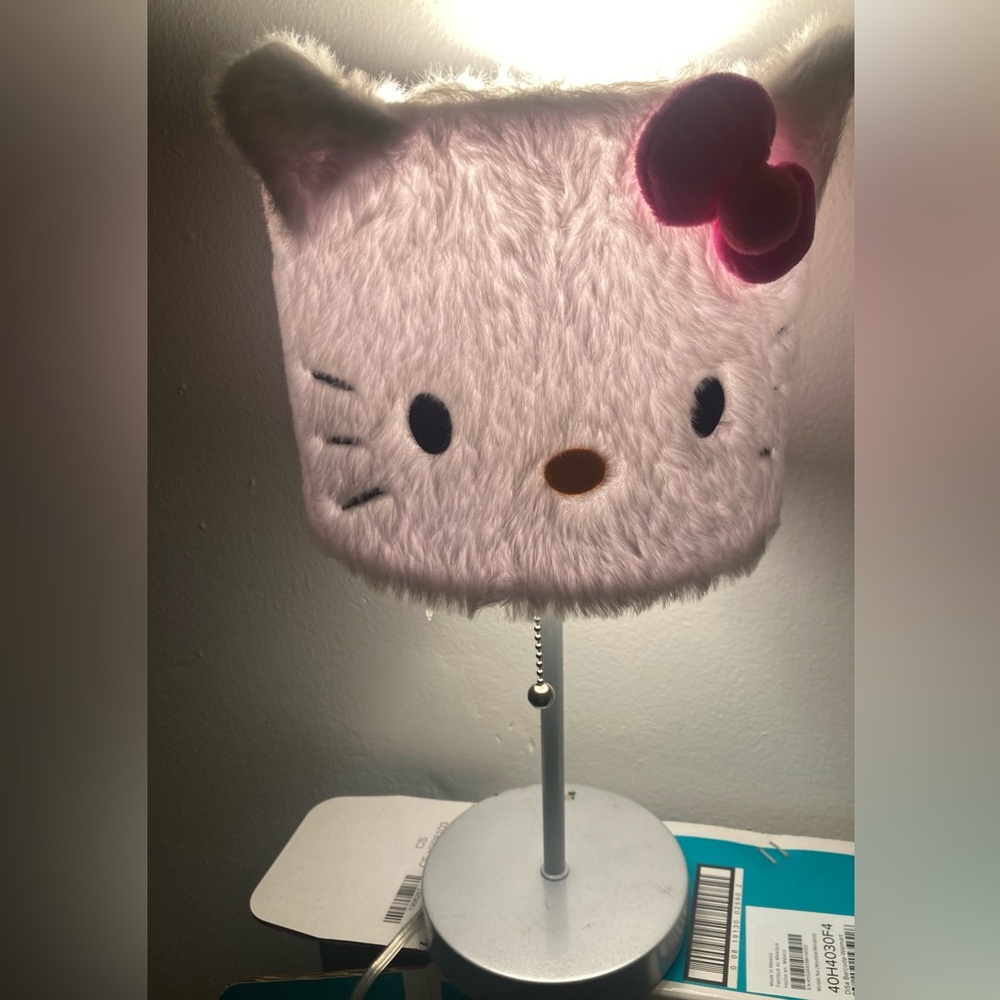Hello Kitty Plush Lamp with Pink Bow